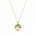Emerald Tree of Life Pendant Necklace