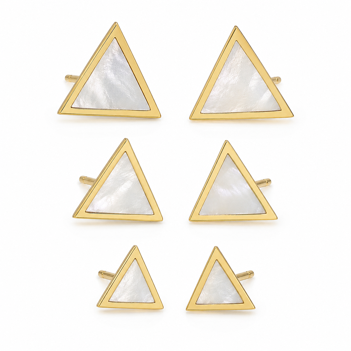 Minimal Opal Studs Earrings - Set Of 3