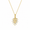 White Marquise Leaf Cluster Pendant