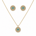 Evil Eye Necklace Earrings Set