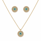 Evil Eye Necklace Earrings Set