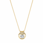 Halo Solitaire Pendant Necklace