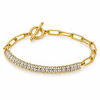 Paperclip Half Tennis Chain Bracelet