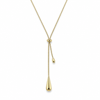 Golden Tear Drop Lariat Necklace