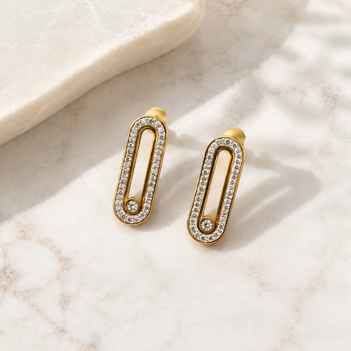 Connector Bar Solitaire Dangler Earrings