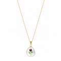 Lavender Rose Pendant Necklace