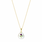 Lavender Rose Pendant Necklace