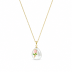 Pink Rose Pearl Pendant Necklace