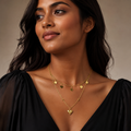 Heart and Disc Stack Necklace