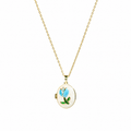 Blue Rose Pearl Pendant Necklace