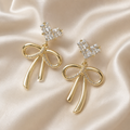 Heart and Bow Dangler Earrings