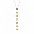 Multicolour Geometric Y-Drop Gold-Tone Necklace