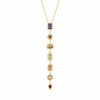 Multicolour Geometric Y-Drop Gold-Tone Necklace