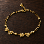 Sunburst Heart Row Chain Bracelet
