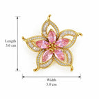 Blush Petal Crystal Flower Brooch