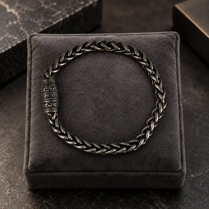 Gunmetal Magnetic Curb Men's Bracelet