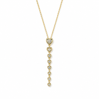 Crystal Heart Cascade Gold-Tone Y Necklace