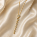 Crystal Heart Cascade Gold-Tone Y Necklace