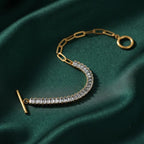 Paperclip Half Tennis Chain Bracelet