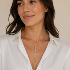 Crystal Heart Cascade Gold-Tone Y Necklace