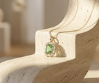 Green Swarovski Crystal Halo Pendant Necklace