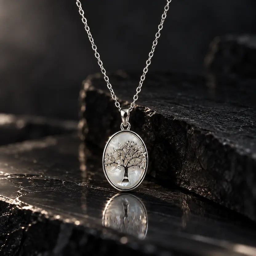 Tree of Life Oval Pendant Necklace