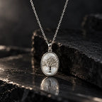 Tree of Life Oval Pendant Necklace