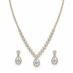 Pear-Cut Tennis Necklace & Earrings Set