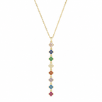 Multicolour Clover Drop Gold-Tone Necklace