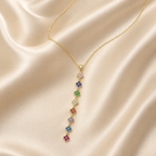 Multicolour Clover Drop Gold-Tone Necklace