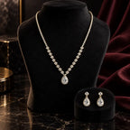 Pear-Cut Tennis Necklace & Earrings Set