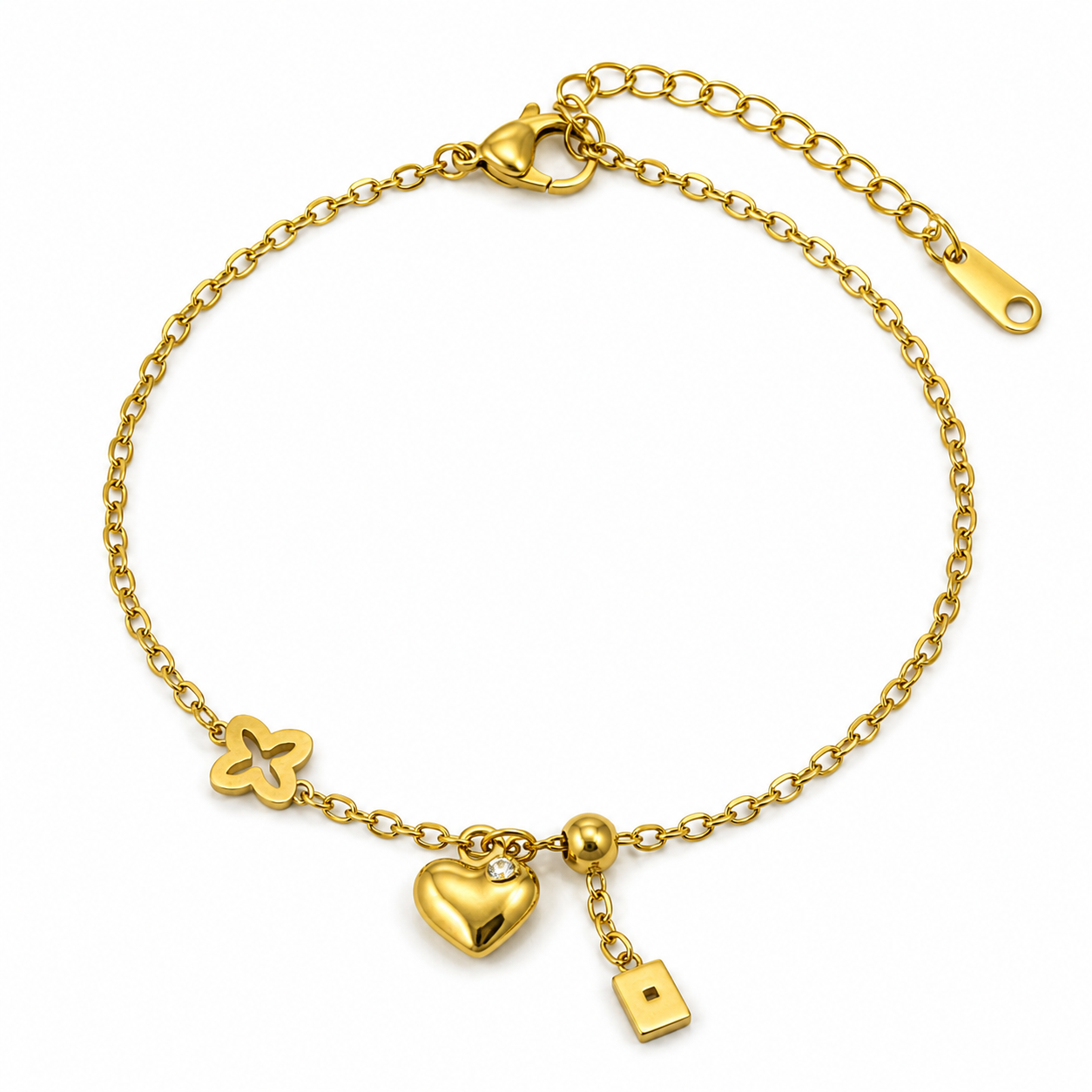 Multi Charm Story Chain Bracelet