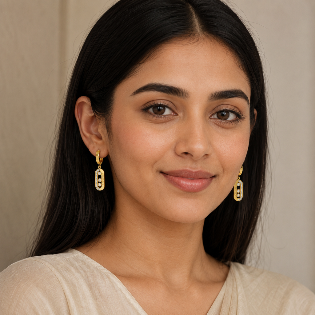 Brillant Connector Solitaire Dangler Earrings