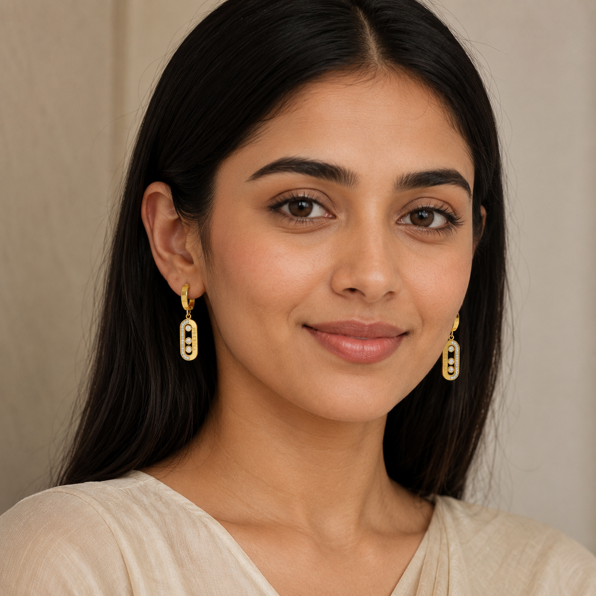 Brillant Connector Solitaire Dangler Earrings