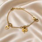 Rings Flower Charm Chain Bracelet