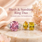 Blush & Sunshine Ring Duo - Size Adjustable