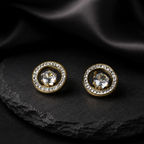 Halo Solitaire Stud Earrings