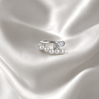 Pearl Leaf Silver-Tone Minimal Ear Cuff