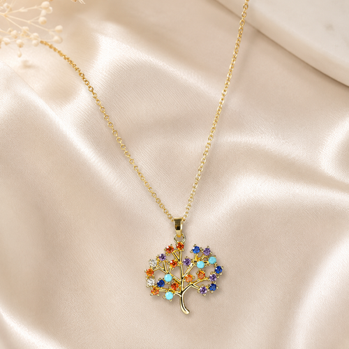 Multicolor Tree of Life Necklace