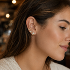 Minimal Opal Studs Earrings - Set Of 3
