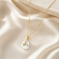Pink Rose Pearl Pendant Necklace
