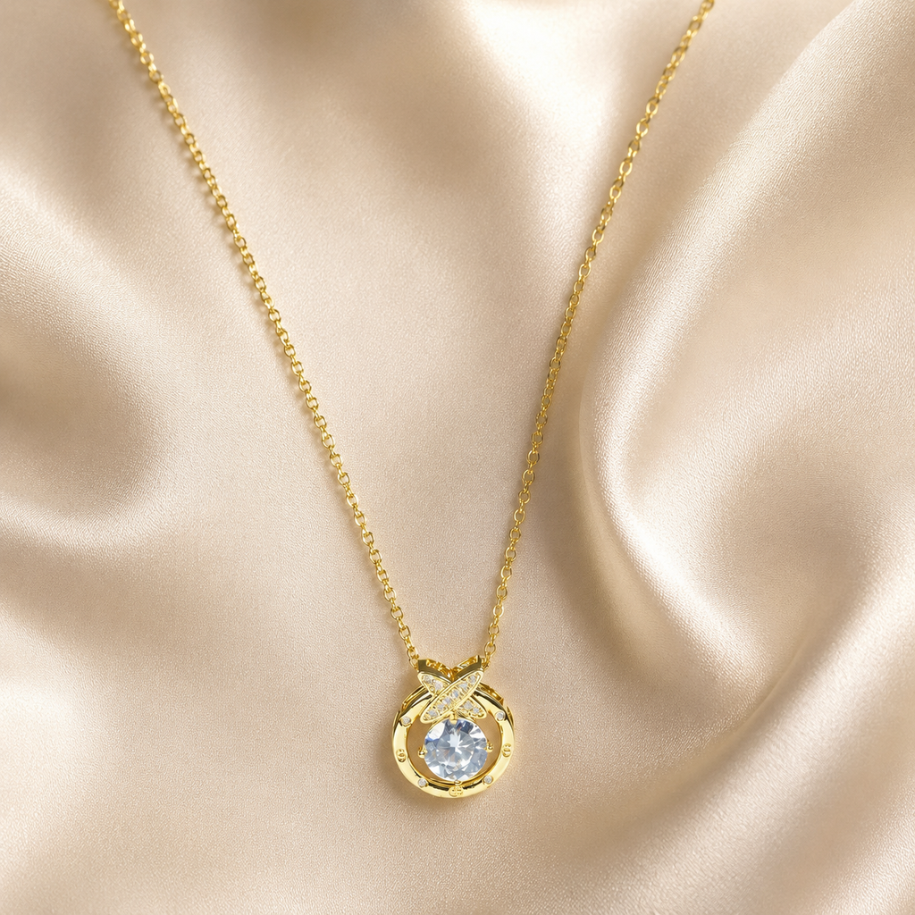 Halo Solitaire Pendant Necklace