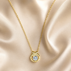 Halo Solitaire Pendant Necklace