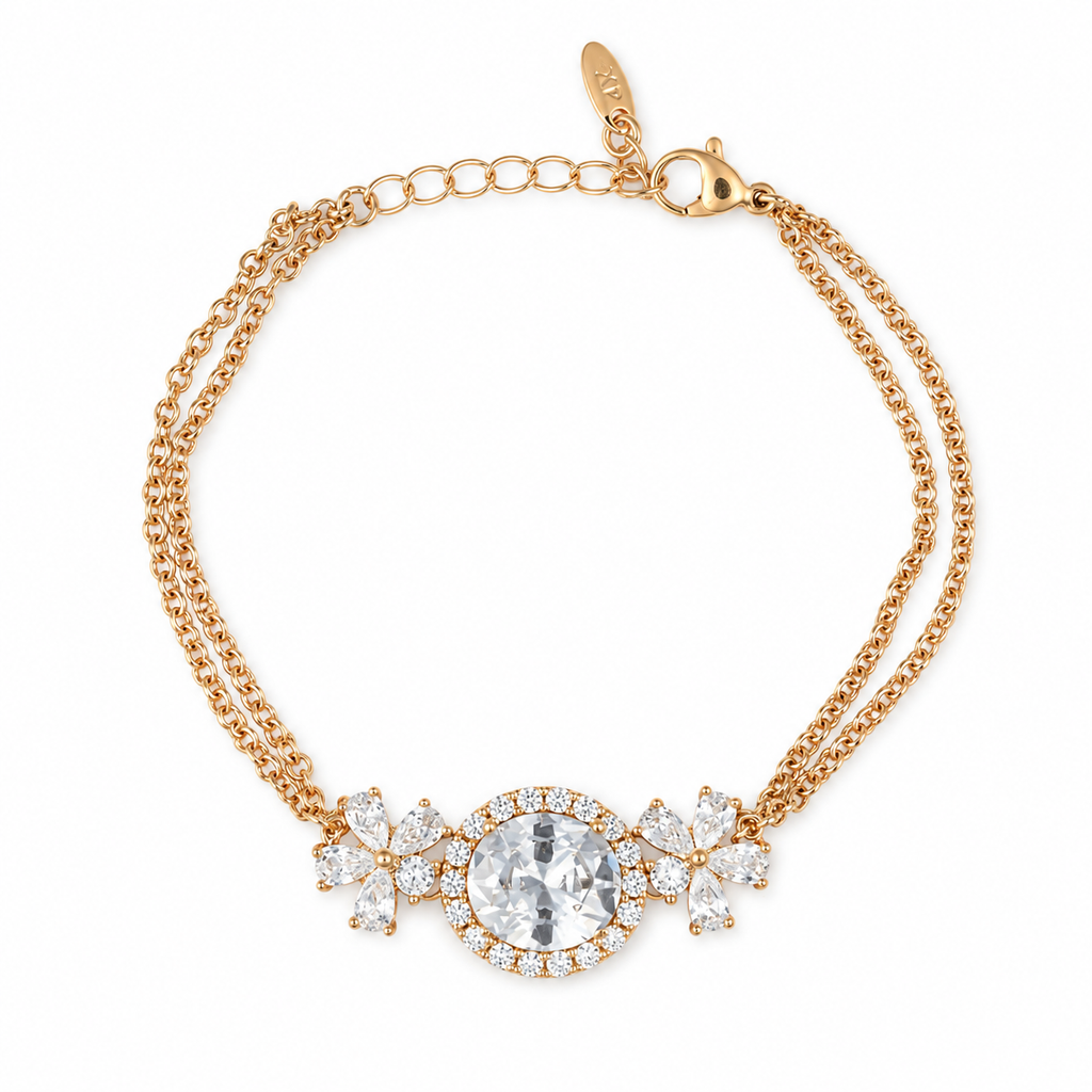 Solitaire Oval Layered Bracelet