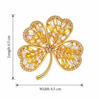 Golden Clover Baguette Brooch