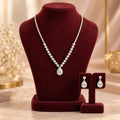 Pear-Cut Tennis Necklace & Earrings Set