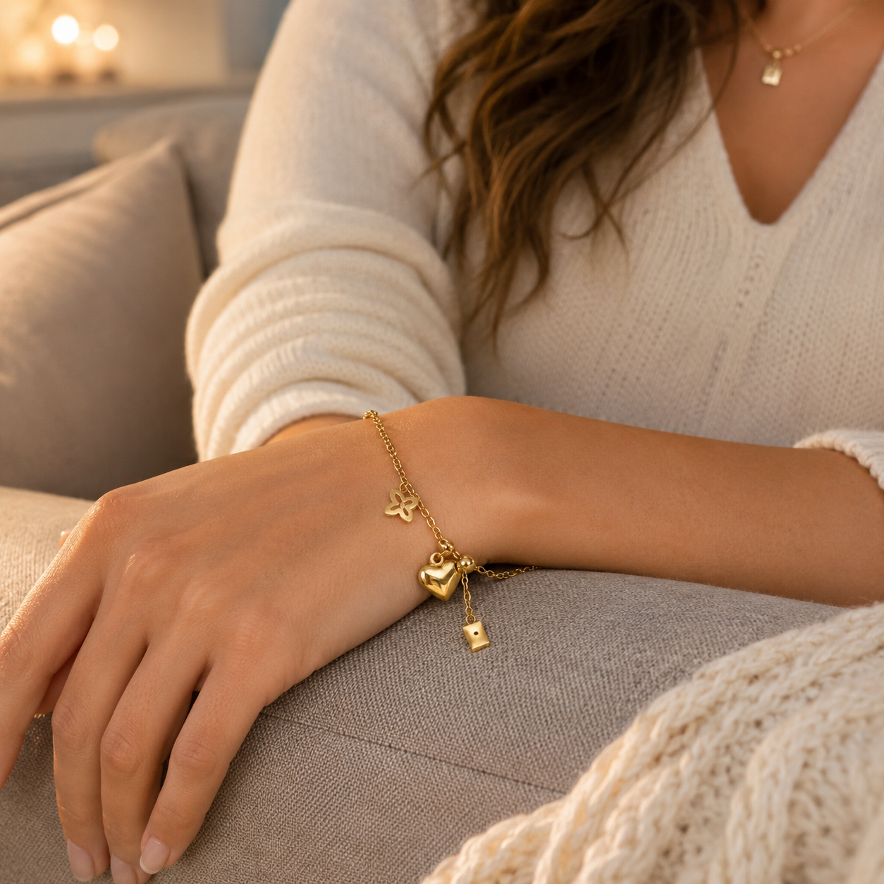 Multi Charm Story Chain Bracelet