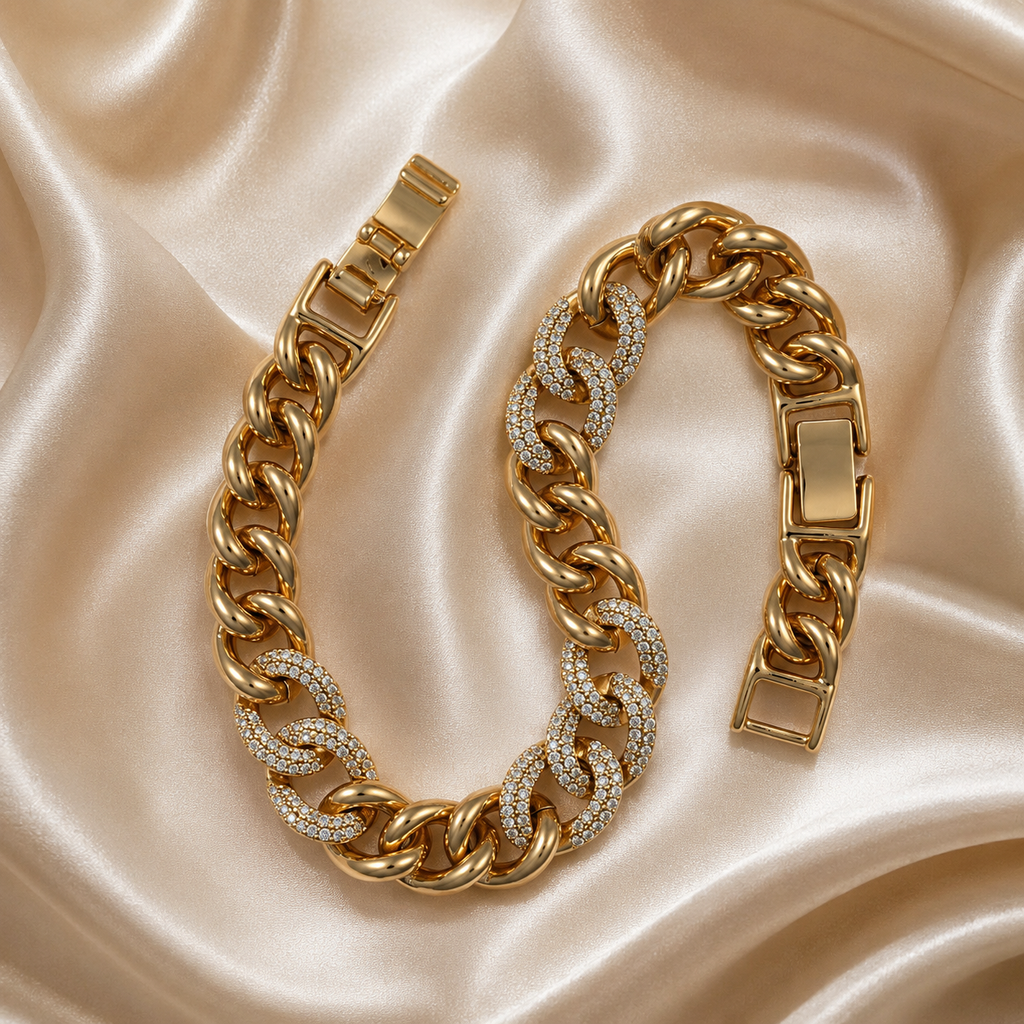 Cuban Link Rose-Gold Tone Statement Bracelet