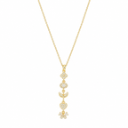 Crystal Charm Drop Gold-Tone Necklace