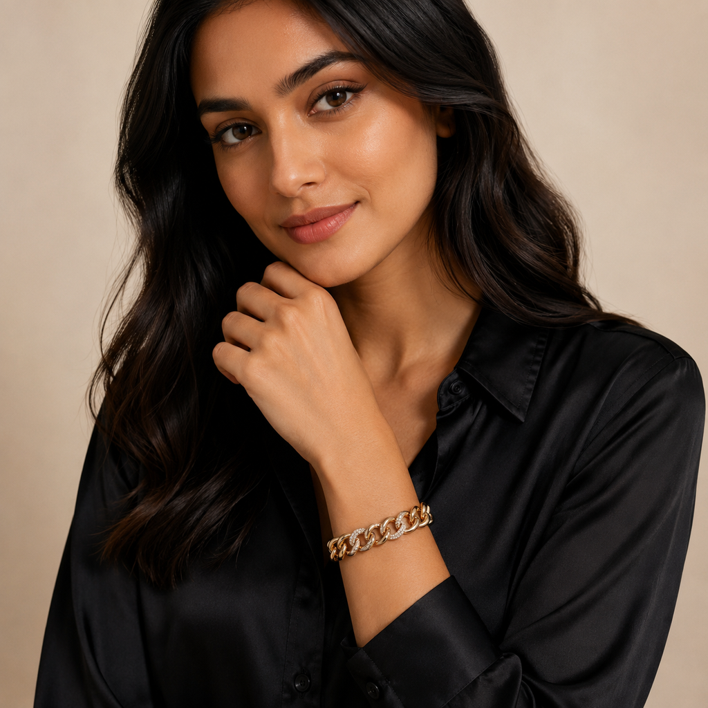Cuban Link Rose-Gold Tone Statement Bracelet